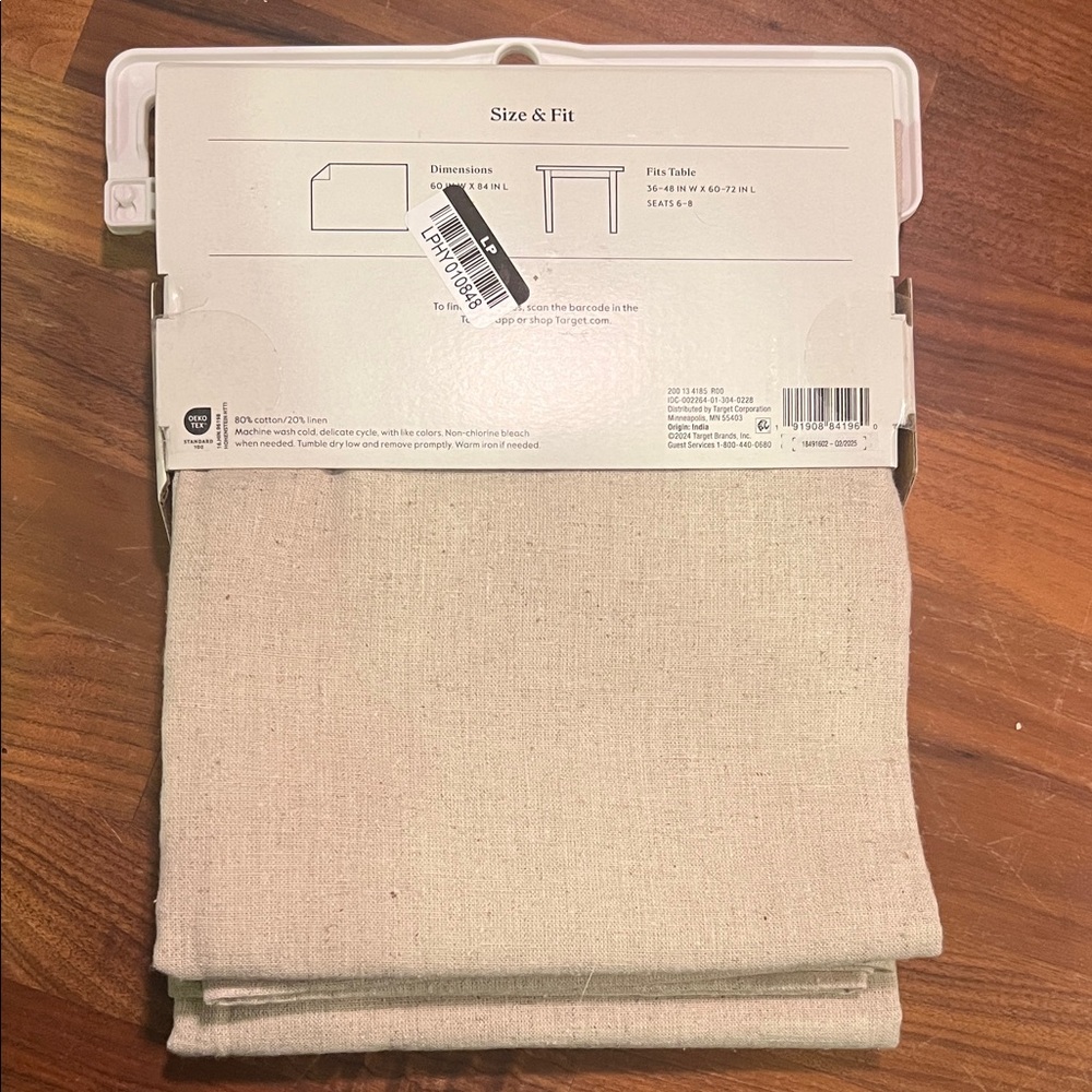 Threshold Beige Rectangular Tablecloth - Picture 2 of 5